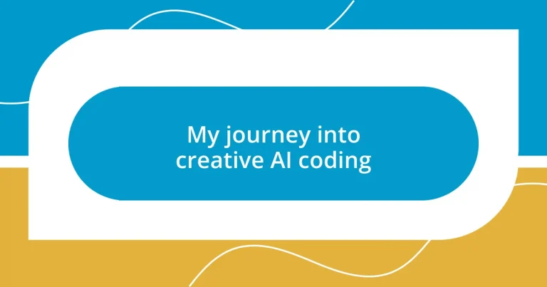 My journey into creative AI coding